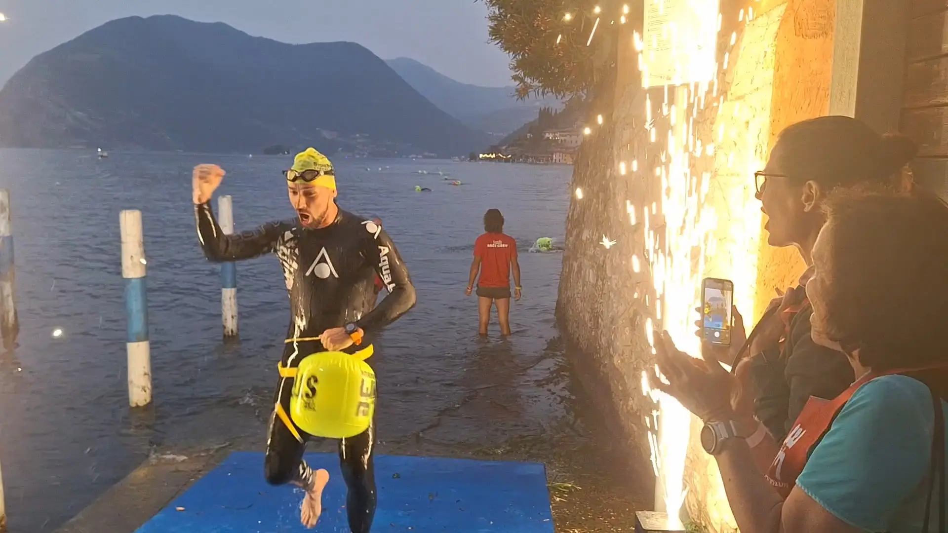 Finish of the swimming course